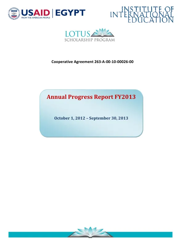 Annual Progress Report FY2013