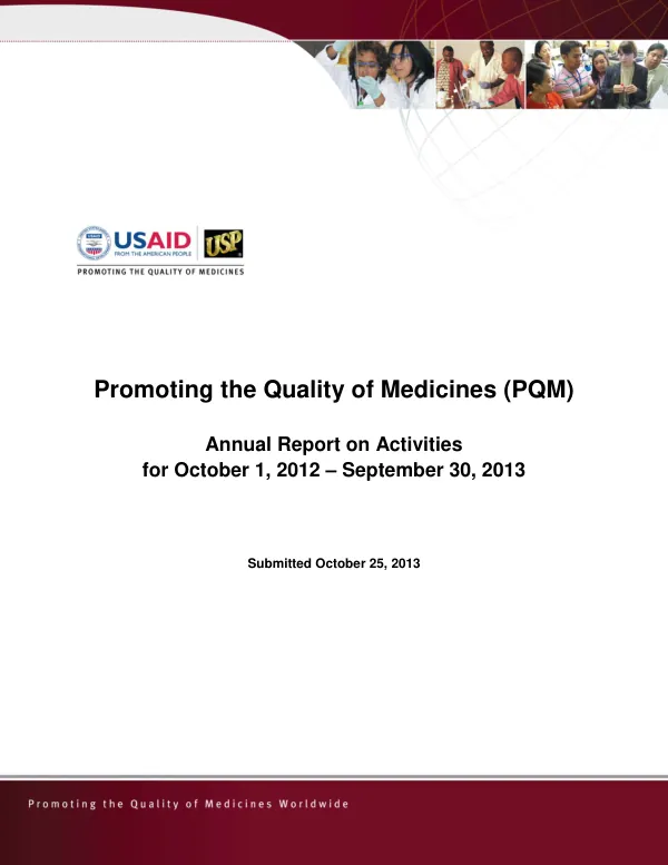 PQM Annual Report: Oct 1, 2012 - Sep 30, 2013