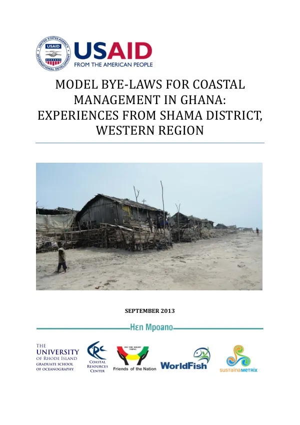 Model Bye-laws for Coastal Management in Ghana: Experiences from Shama District, Western Region