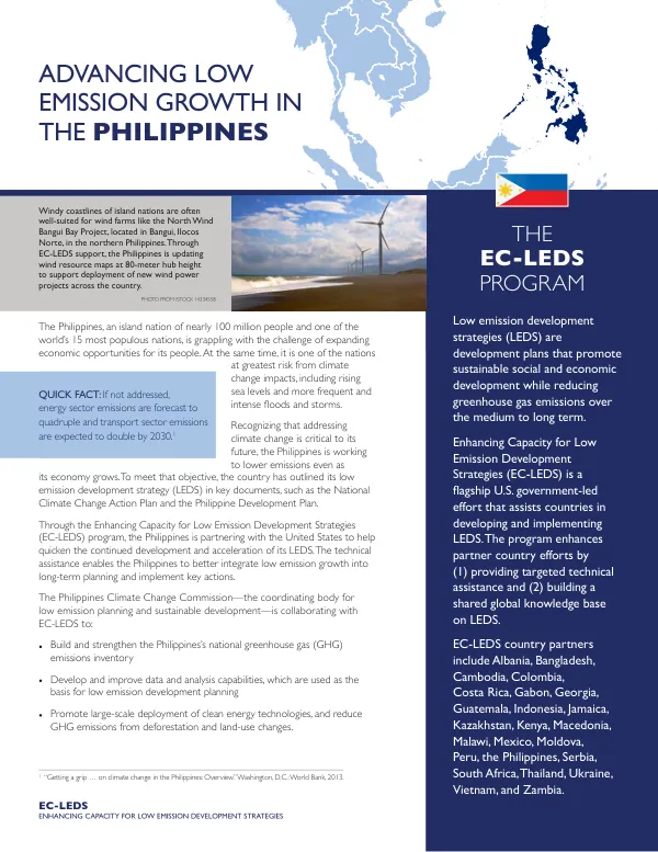 Enhancing Capacity for Low Emission Development Strategies (EC-LEDS) in the Philippines
