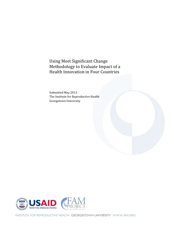 Using Most Significant Change Methodology to Evaluate Impact of a Health Innovation in Four Countries