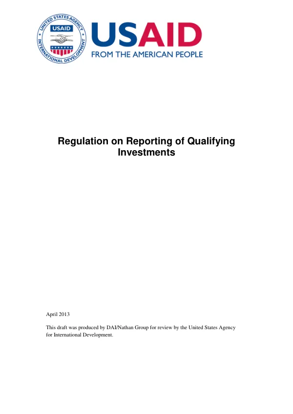 Regulation on Reporting of Qualifying Investments