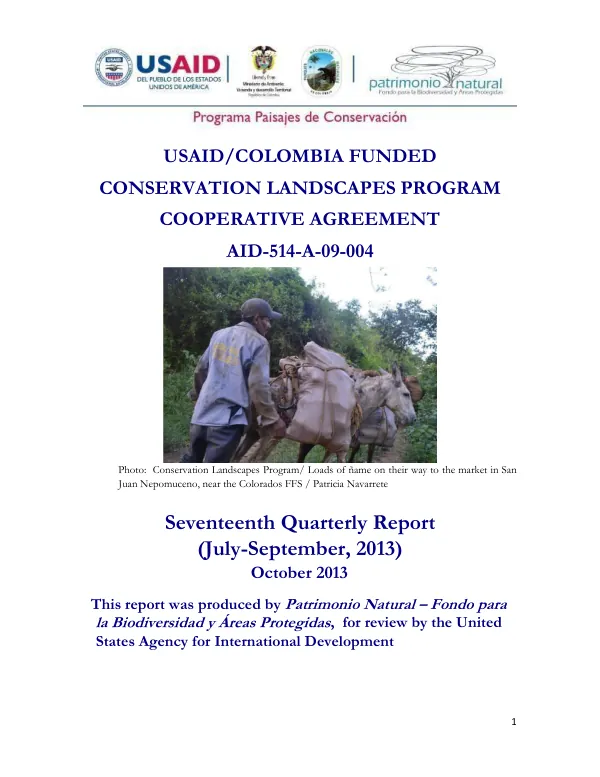 Seventeenth Quarterly Report: Conservation Landscapes Program
