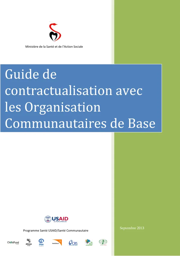 Guide de contractualisation avec les Organisation Communautaires de Base