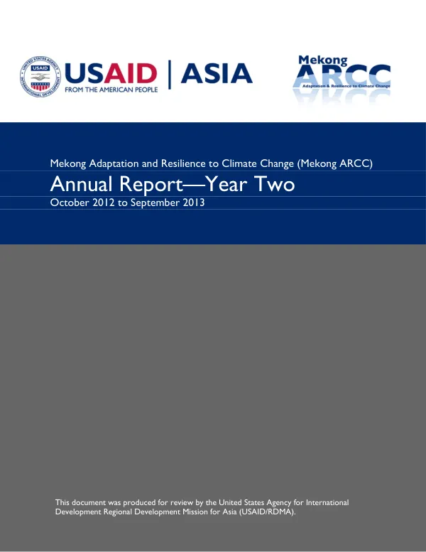 Mekong Adaptation and Resilience to Climate Change Year Two Annual Report
