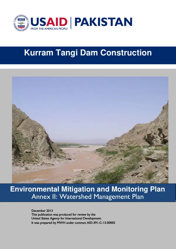 USAID Environmental Assessment of Kurram Tangi Dam Construction