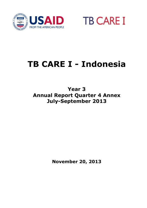 TB CARE I - Indonesia Annual Report Quarter 4 Annex