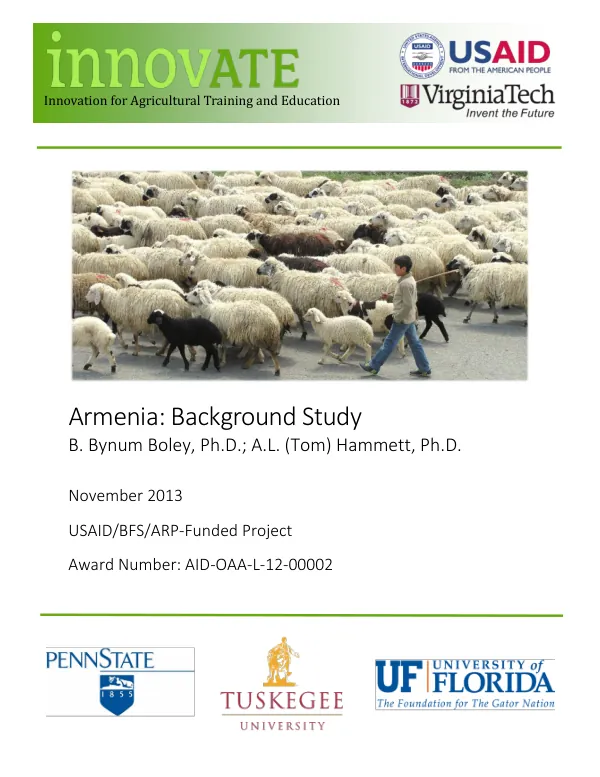 Innovation for Agricultural Training and Education: Armenia: Background Study