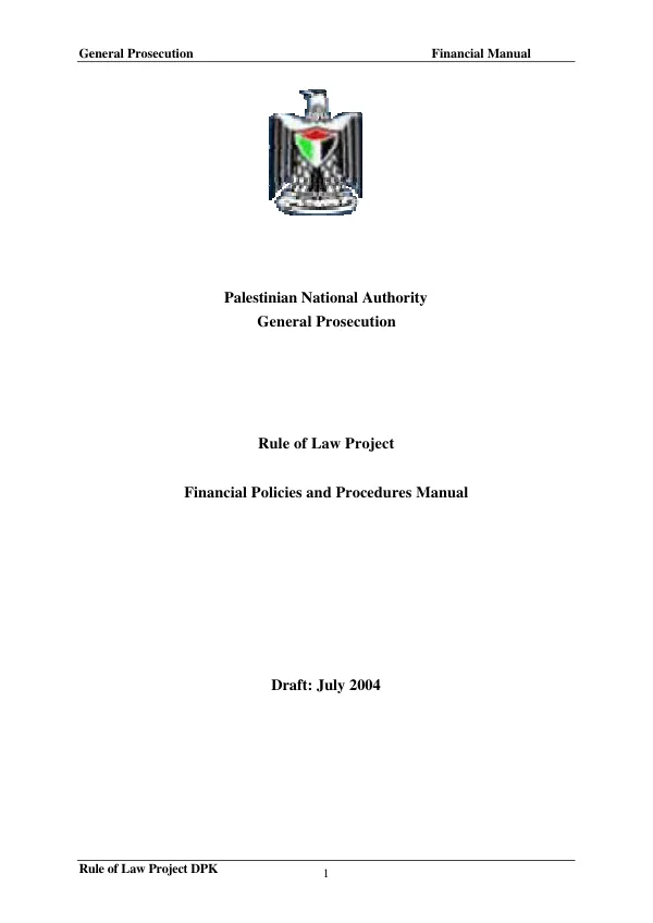 Rule of law project : financial policies and procedures manual