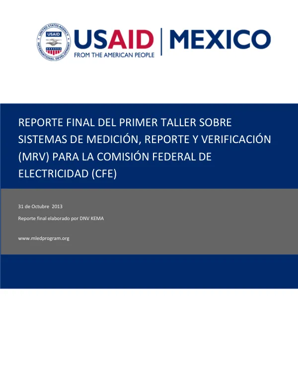 Final Report: MRV Taller for CFE
