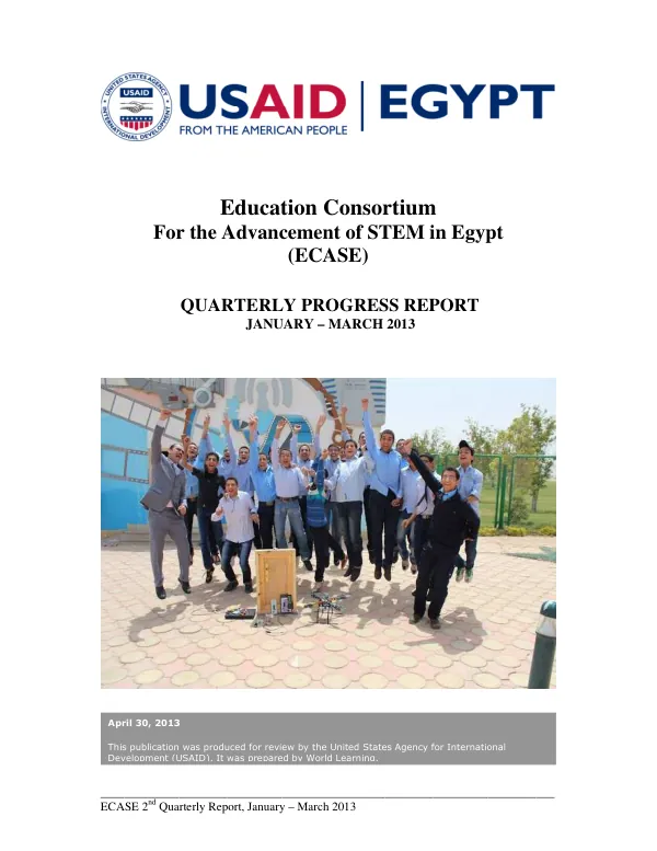 ECASE 2nd Quarterly Report, January – March 2013