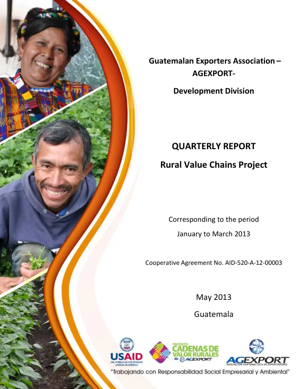Quarterly Report January-March 2013: Rural Value Chains Project