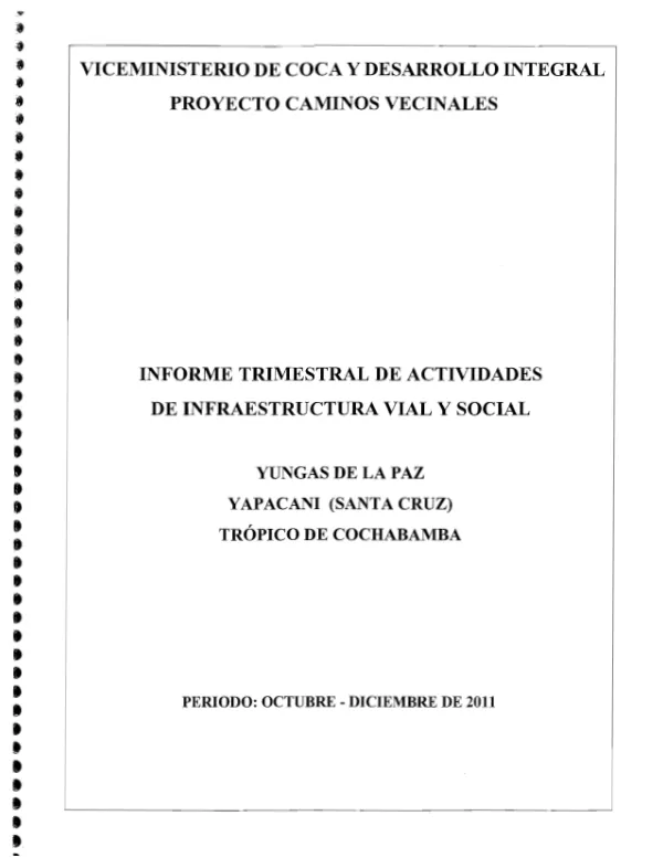CCVV Informe Trimestral de Actividades Octubre- Diciembre 2011