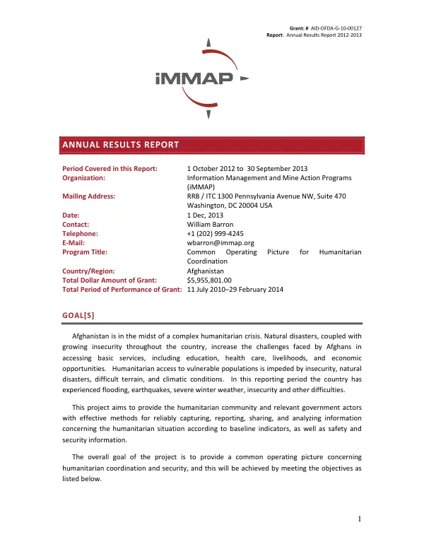 Annual Results Report 2012-2013