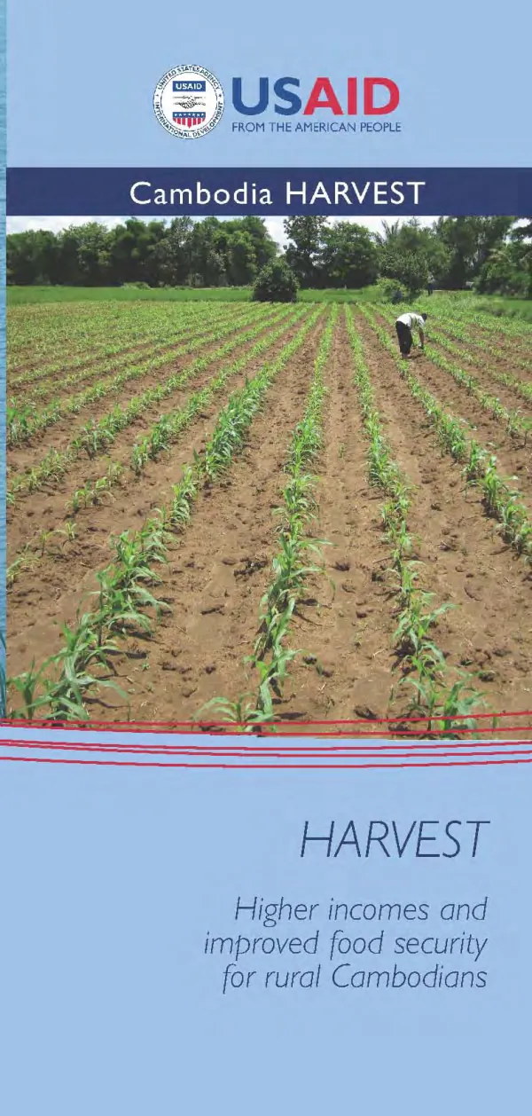 USAID-HARVEST: Higher Incomes and Improved Food Security for Rural Cambodians