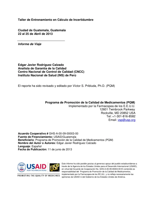 Estableciendo un Programa de Monitoreo de Calidad de Medicina en el Perú