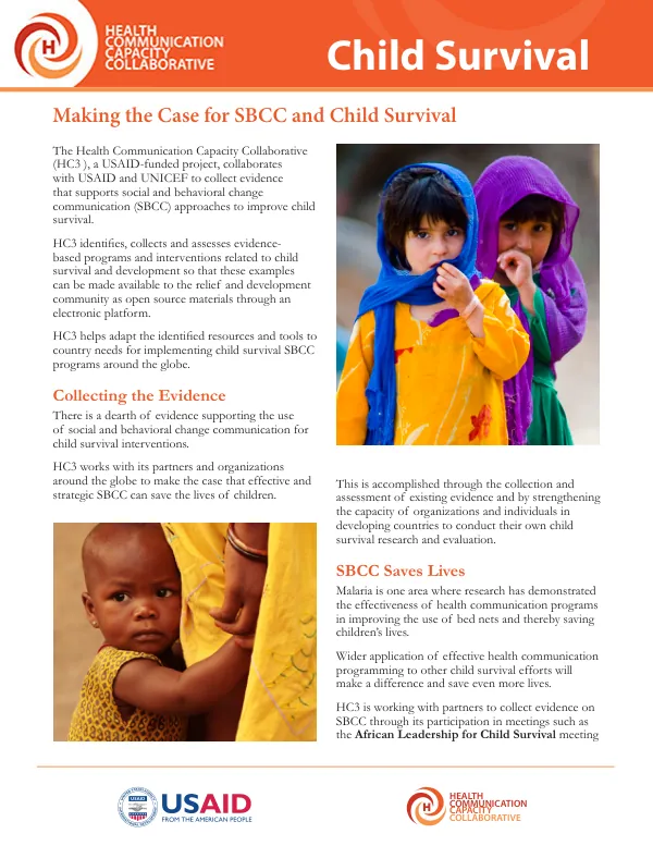 Evidence Review on Social and Behavior Change for Child Survival in Africa