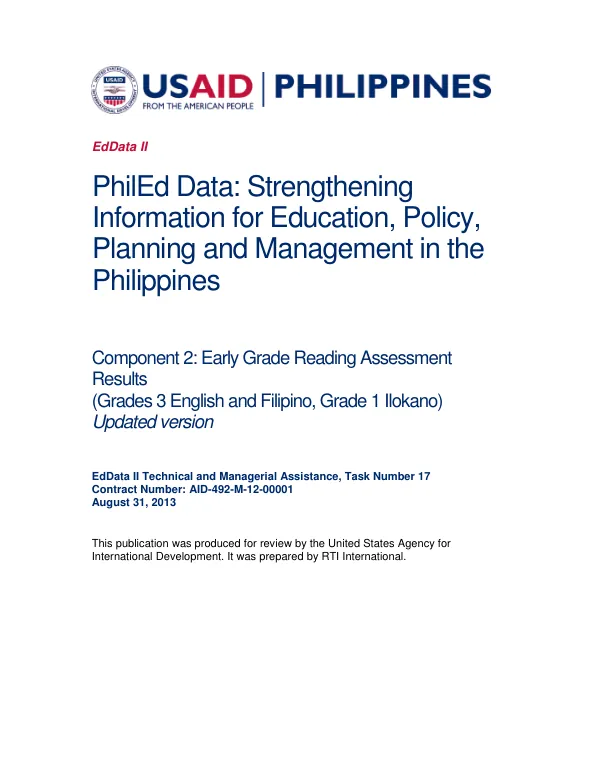 Philippines EGRA Report – Final