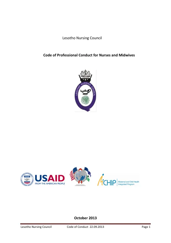 Code of Professional Conduct for Nurses and Midwives