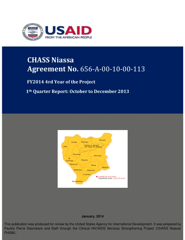 Thirteenth Quarterly Status Report: October to December 2013