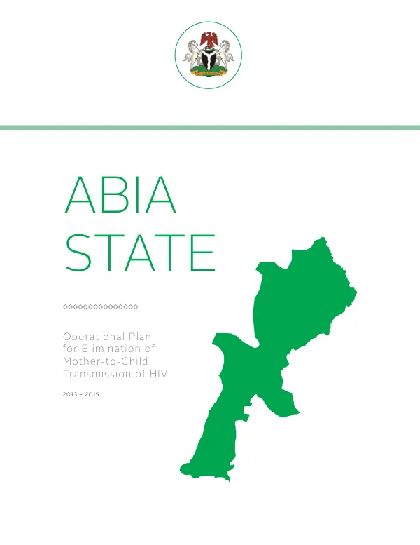 Operational Plan for Elimination of Mother-to-Child Transmission of HIV