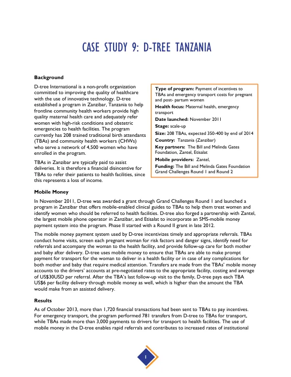 Case Study 9: D-tree Tanzania