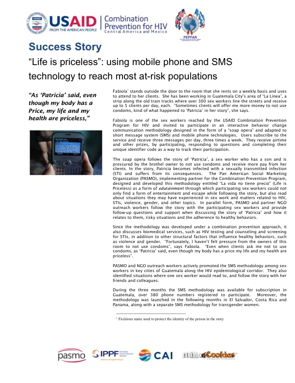 Life is Priceless: Using Mobile Phone and SMS Technology to Reach Most at-Risk Populations