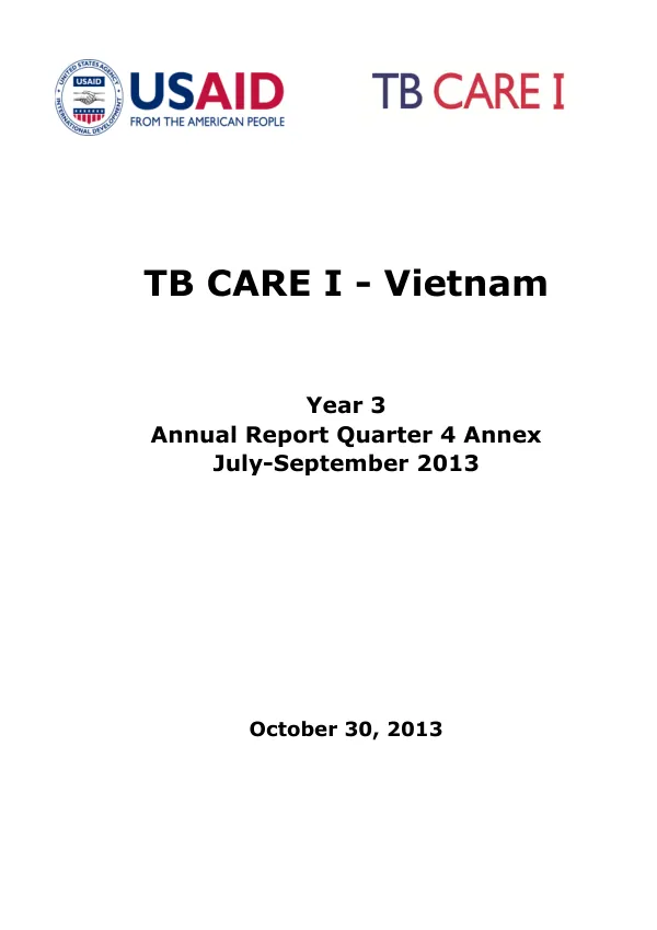 TB CARE I - Vietnam Year 3 Annual Report Quarter 4 Annex