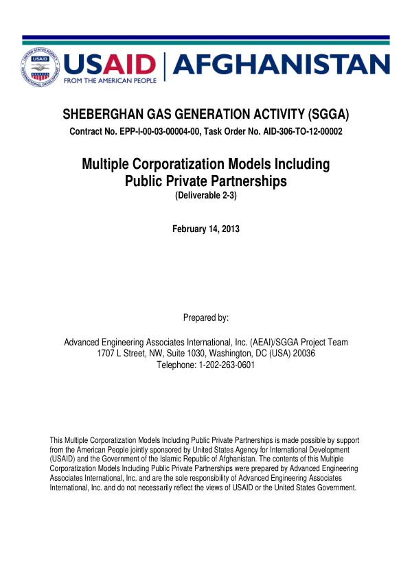 Multiple Corporatization Models Including Public Private Partnerships