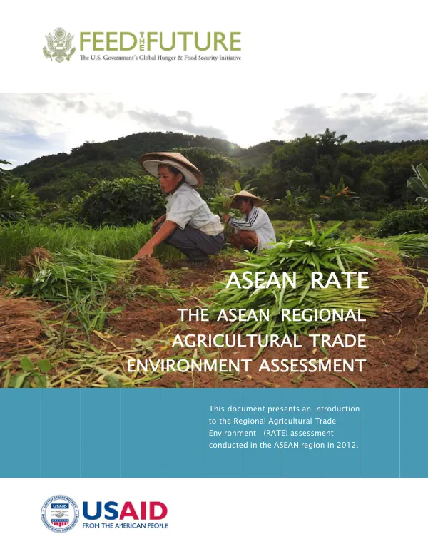 ASEAN Regional Agricultural Trade Environment (RATE) Assessment