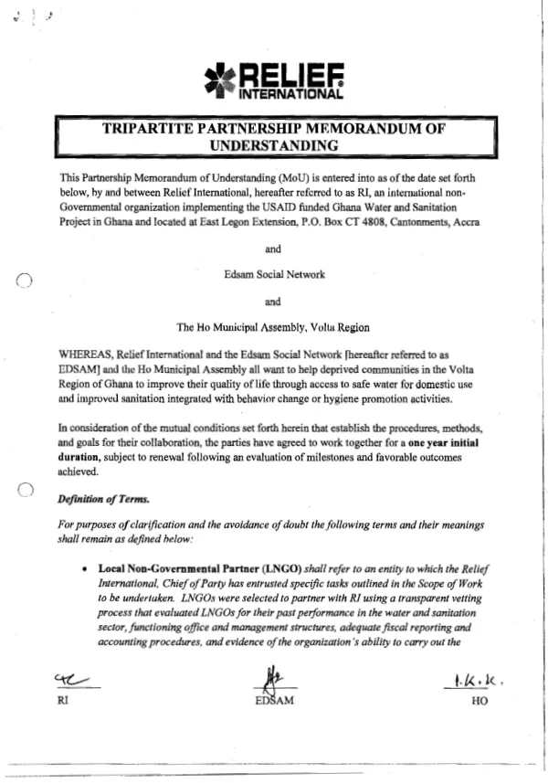 TRIPARTITE PARTNERSHIP MEMORANDUM OF UNDERSTANDING