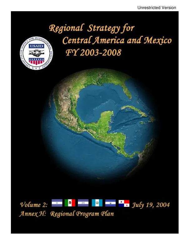 Regional strategy for Central America and Mexico [CAM], FY 2003-2008 -- volume 2, annex H : regional program plan