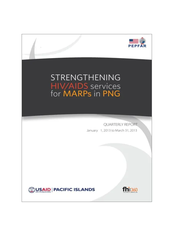 Strengthening HIV /AIDS Services for MARPS in PNG Program