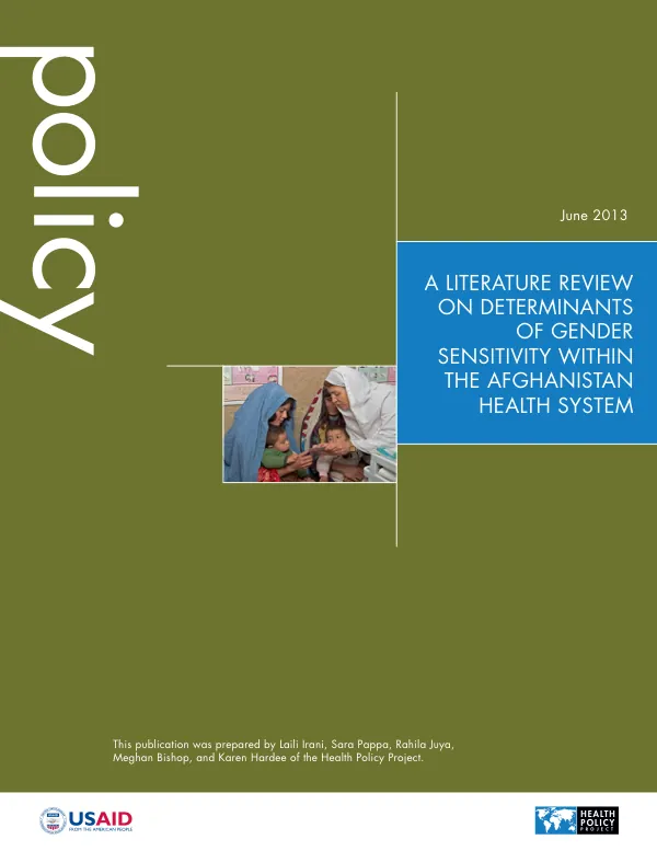 A Literature Review on Determinants of Gender Sensitivity within the Afghanistan Health System