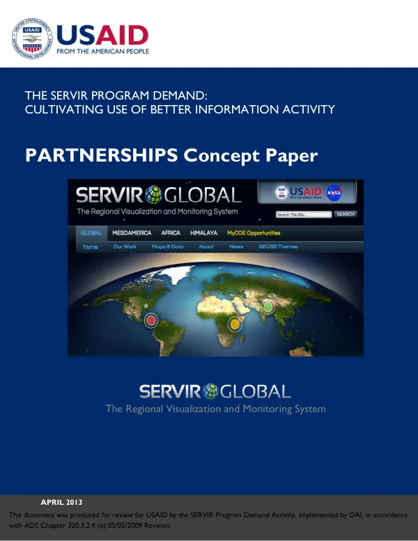 Partnership Paper: SERVIR Program Demand Activity