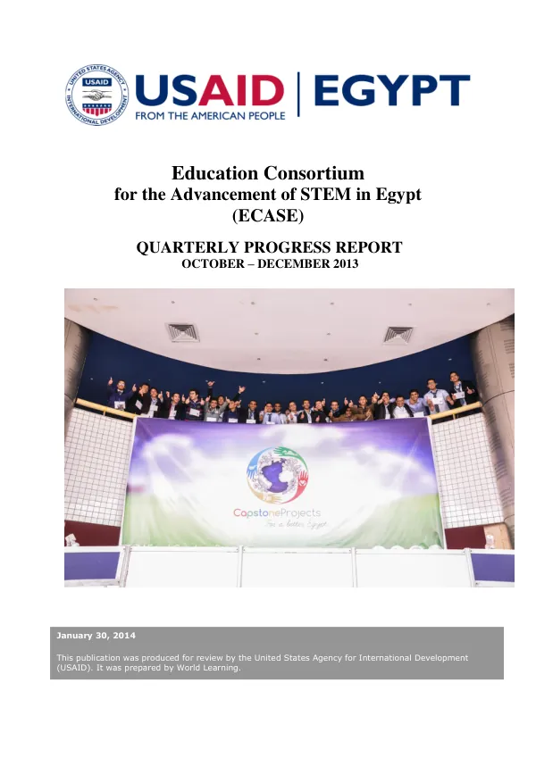 ECASE 5th Quarterly Report, October - December 2013