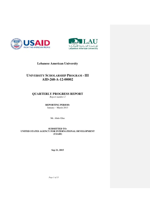 UNIVERSITY SCHOLARSHIP PROGRAM - III