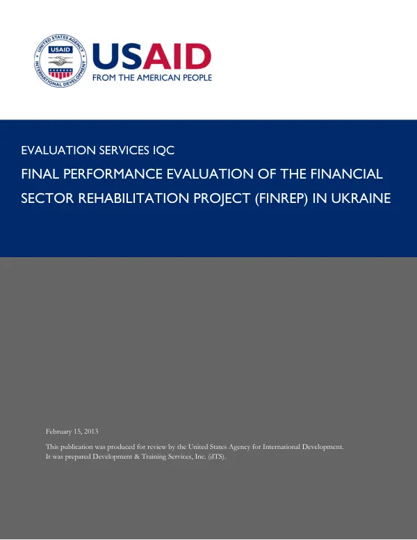 Final Performance Evaluation of the USAID/Philippines Microenterprise Access to Banking Services Program