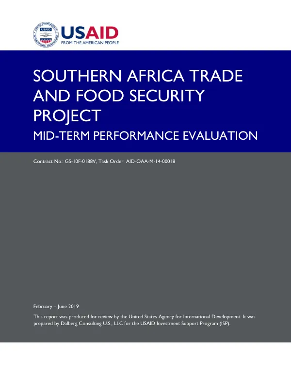 Southern Africa trade and food security project : mid-term performance evaluation
