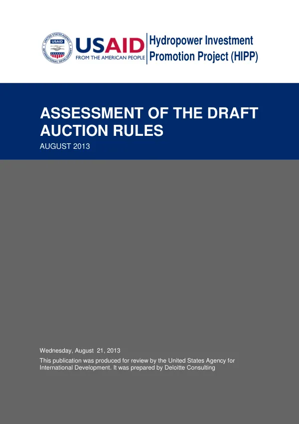 Assessment of the Draft Auction Rules