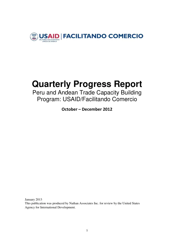 Quarterly Progress Report