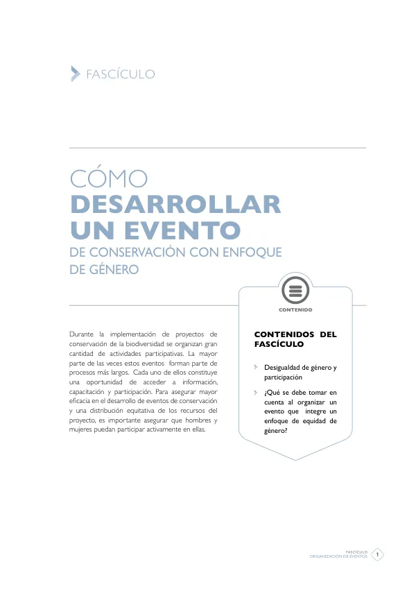 Organización de Eventos con Enfoque de Equidad de Género
