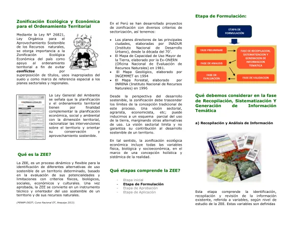 Zonificación Ecológica y Económica para el Ordenamiento Territorial