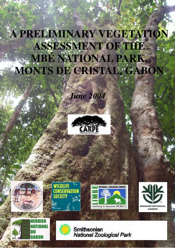 A preliminary vegetation assessment of the Mbe National Park, Monts de Cristal, Gabon