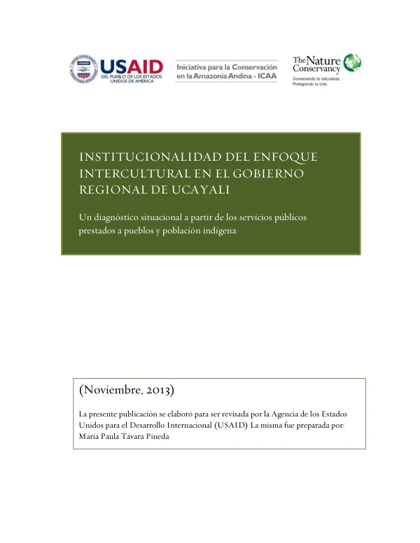Institucionalidad del Enfoque Intercultural en el Gobierno Regional de Ucayali