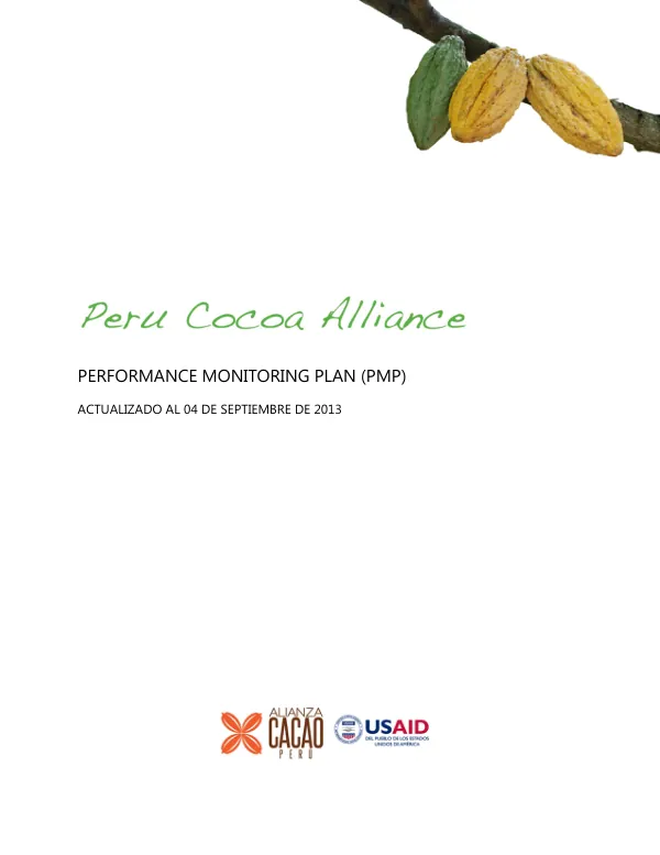Peru Cocoa Alliance Performance Monitoring Plan