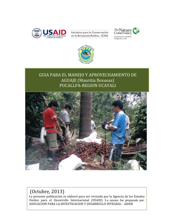 Guía para el Manejo y Aprovechamiento de Aguaje (Mauritia flexuosa)