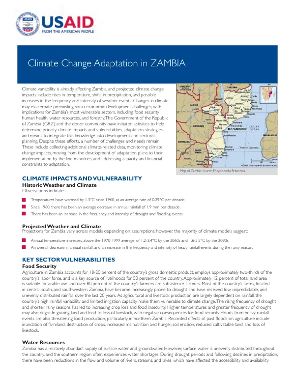 Climate Change Adaptation in ZAMBIA