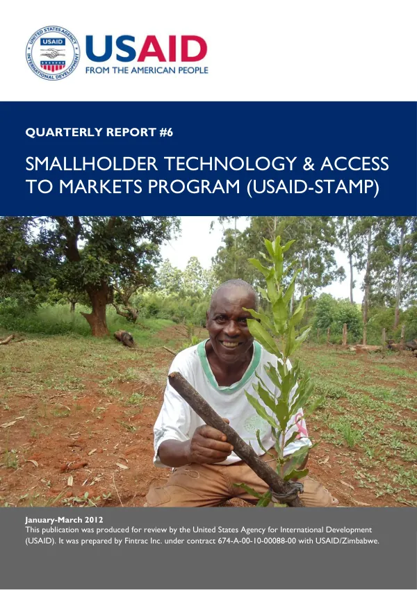 USAID-STAMP Quarterly Report #6, January-March 2012
