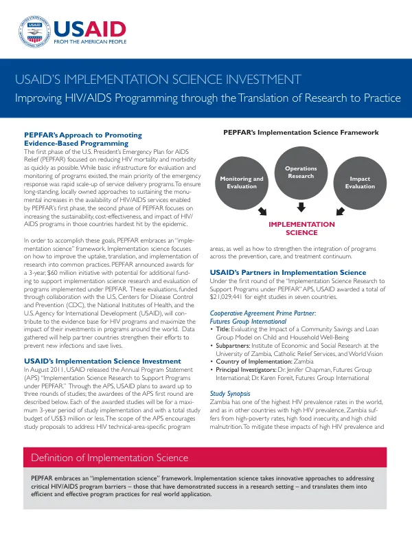 USAID's Implementation Science Investment